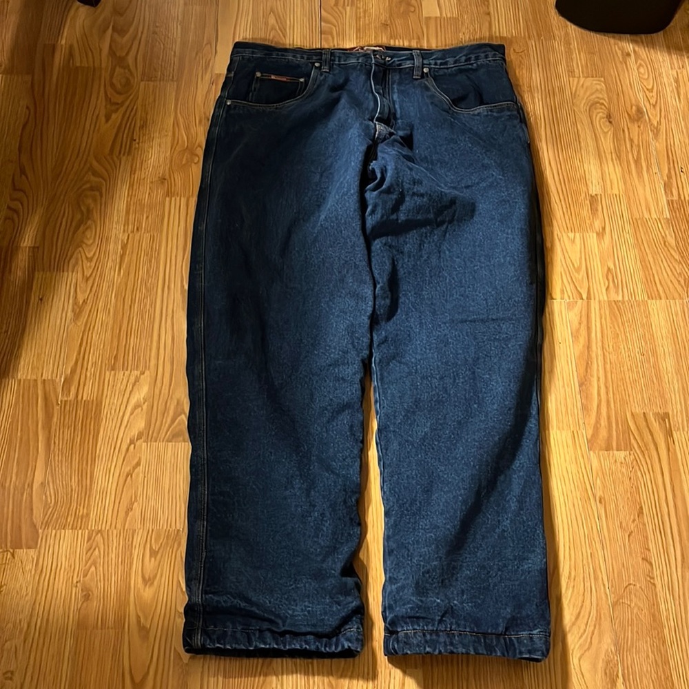 𝅺BC CLOTHING Original Fleece Lined Mens Blue Jeans, size 40 X 32